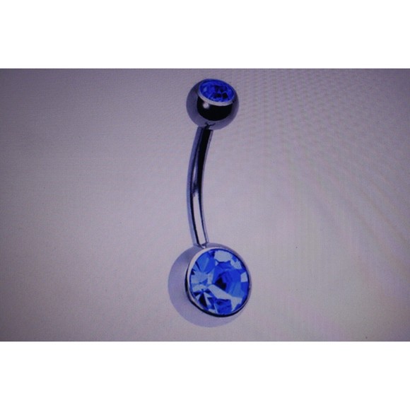 14 Gauge Belly Rings Surgical Steel Crystal Stones You Choose Color NIP - Picture 2 of 7